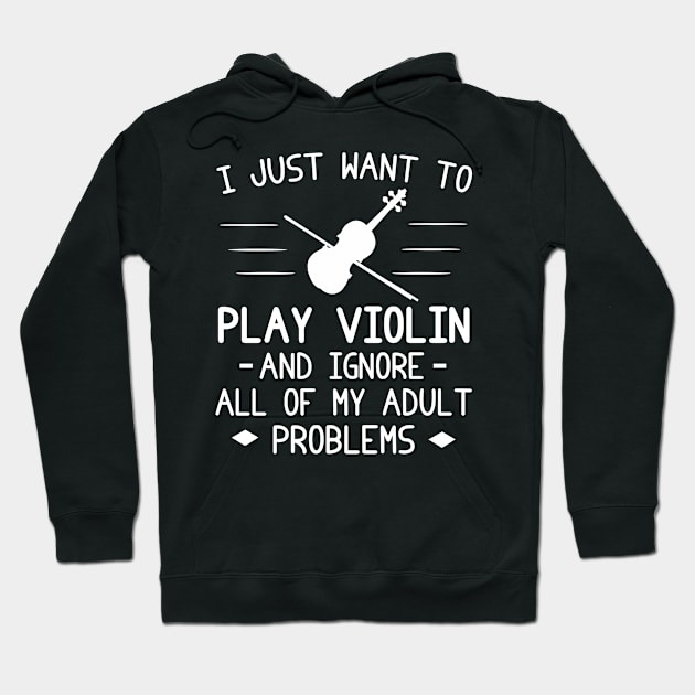 Violin Serenade, Adult Woes Fade! Funny Tee & Hoodie Hoodie by MKGift